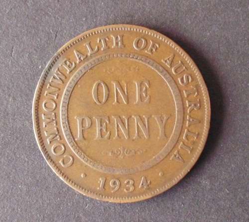 Coin Australia Penny 1934 fine