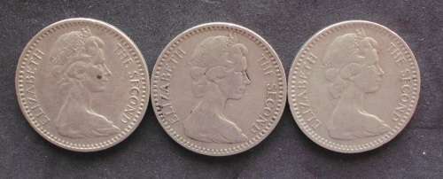 Coin Rhodesia 25c 1964 x 3 fine