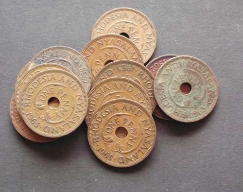 Coin Rhodesia and Nyasaland 1 Penny x 12