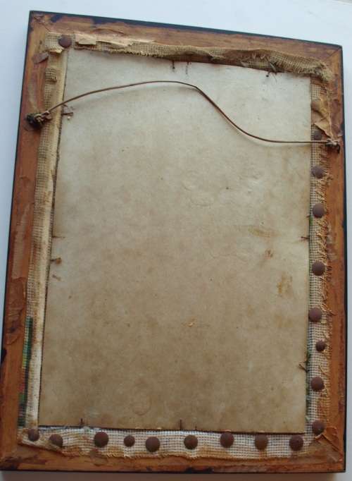 Tapestry/Needlework framed antique Landscape/Farming