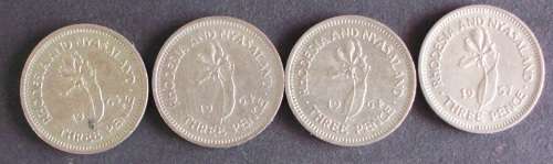 Coin Rhodesia and Nyasaland 3D EF x4