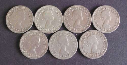 Coin Rhodesia and Nyasaland 3D Fine x 7