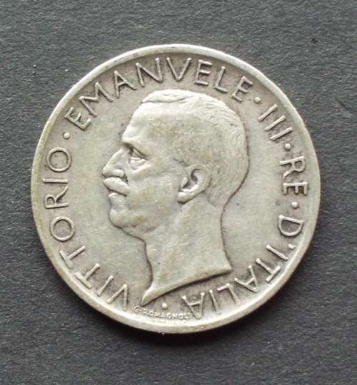 Coin Italy 5 Lire 1926r VF rare