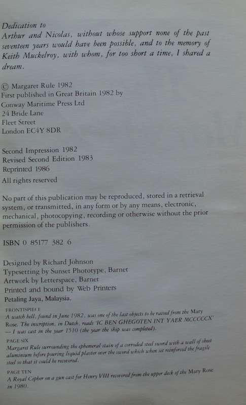 Book- The Mary Rose- Margaret Rule