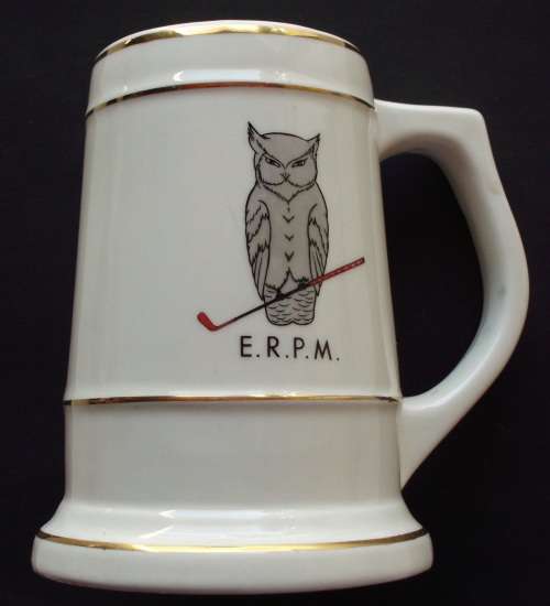 Beer mug with E.R.P.M emblem