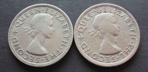 Coin Rhodesia and Nyasaland Half Crown x 2 fine