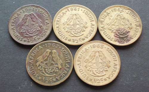 Coin RSA 1/2 cent mixed x 5