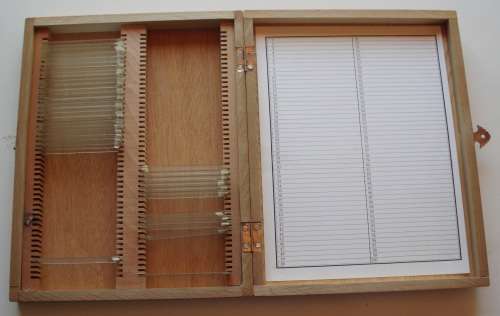Box wooden with slides
