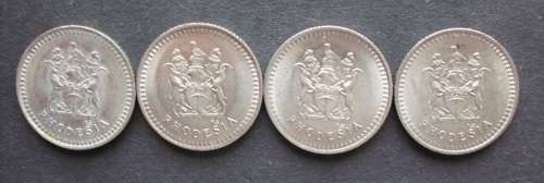 Coin Rhodesia 5 cents x 4 unc