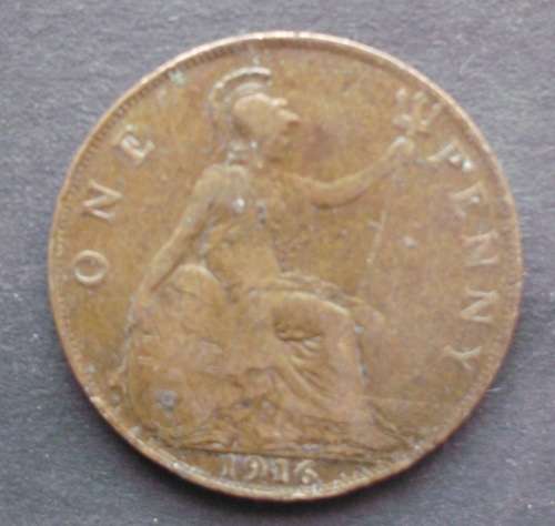 Coin UK Penny 1916 EF B