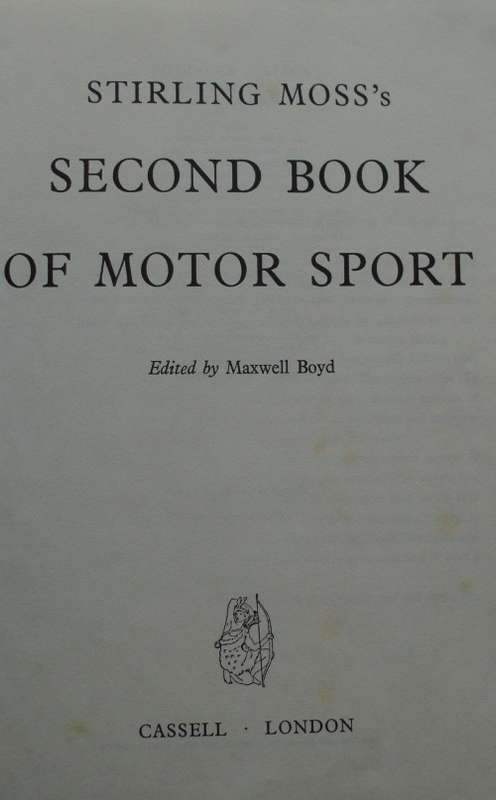 Book - Stirling Moss - Le Mans 59/2nd book of motorsport 1st ed