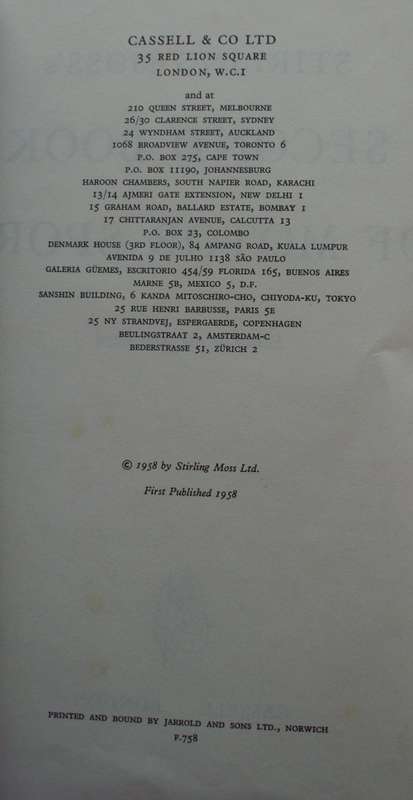 Book - Stirling Moss - Le Mans 59/2nd book of motorsport 1st ed