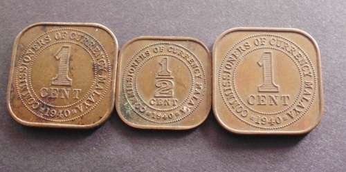 Coin - UK Malaya - 1940 x 3 -  Ef