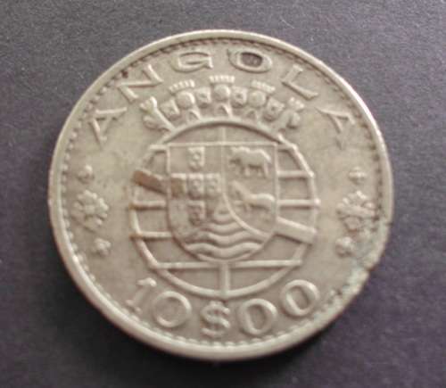 Coin - Angola 10 Escudos Vf
