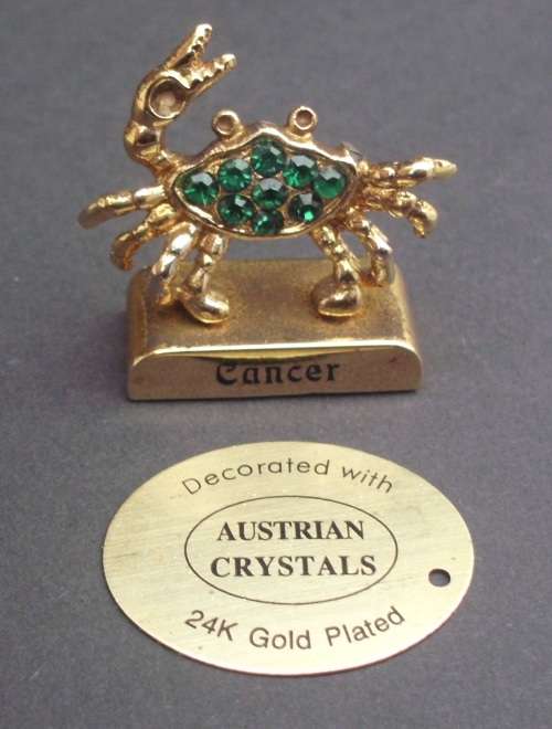 Jewellery 24ct Goldplated Cancer item with Austria Crystals