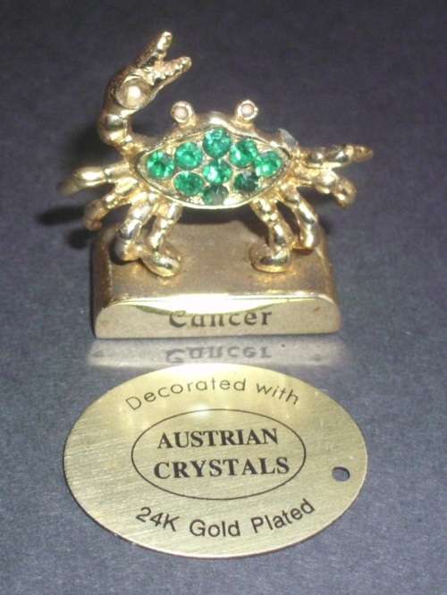 Jewellery 24ct Goldplated Cancer item with Austria Crystals