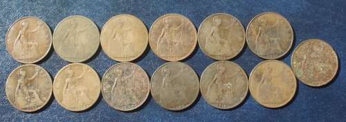 Coin Great Britain Pennies King George V x 13