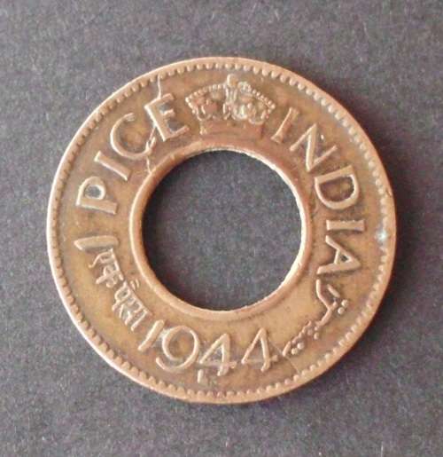 Coin India 1 Pice 1944L Restrike error