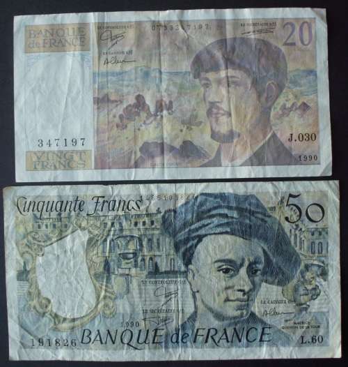 Banknotes France 20/50 Francs 1990 fine