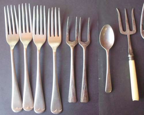 Kitchen knives + Forks mixed lot Sheffield