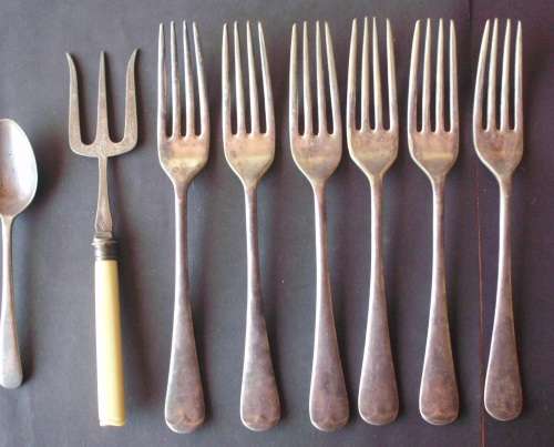 Kitchen knives + Forks mixed lot Sheffield