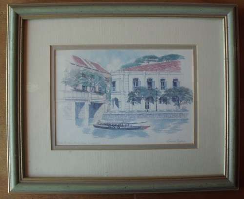 Prints x 2 Singapore - Graham Byfield framed