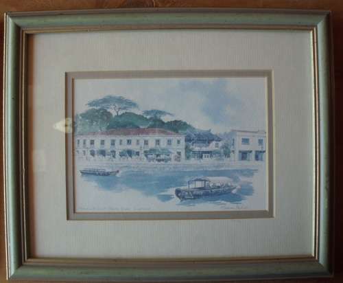 Prints x 2 Singapore - Graham Byfield framed