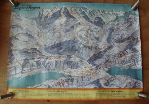 Posters and maps from Swiss Alps unused