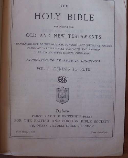 The Holy Bible - The British and Foreign Bibles - Leather - 1800s