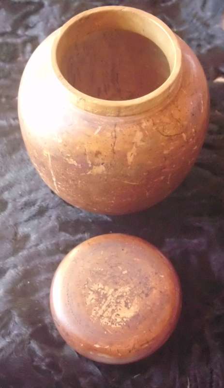 Wooden bottle and lid unusual