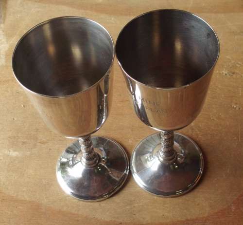 Glasses Silverplated "Finch Mine"  x 2