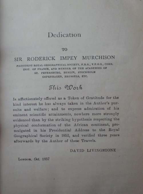 Book - Missionary travels and Researches in South Africa-David Livingstone 1905