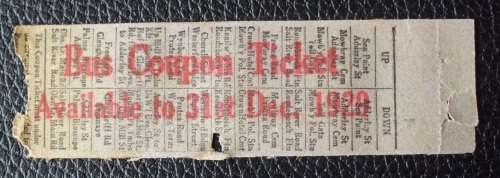 Bus/Tram ticket 1928 used