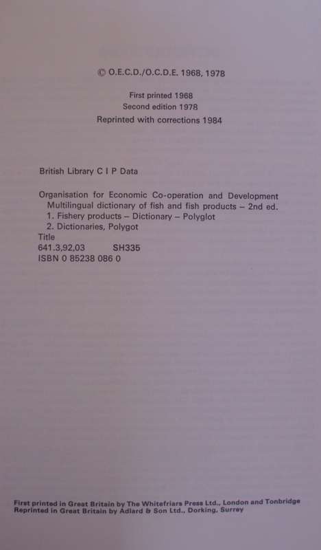 Book - Dictionary of Fish + Fish Products Multilingual!