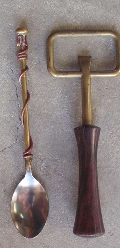 Brass Bottle opener + Spoon unusual