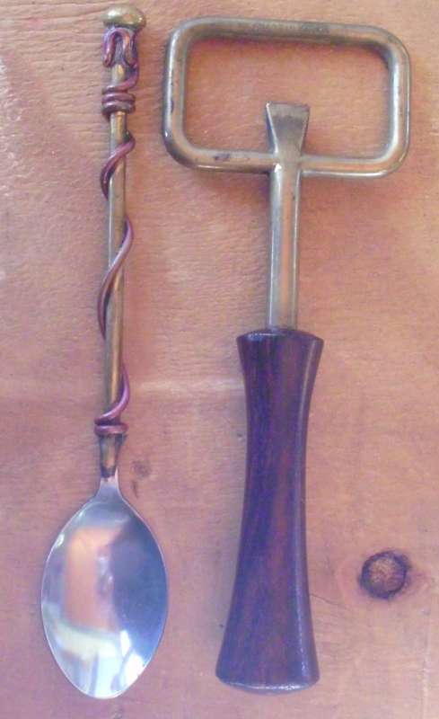 Brass Bottle opener + Spoon unusual