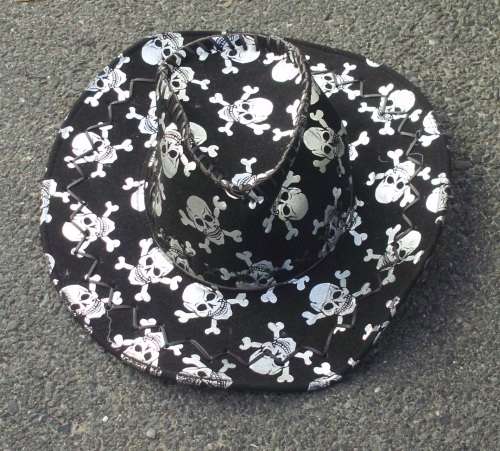 Hat - Cowboy with Skull prints unused.