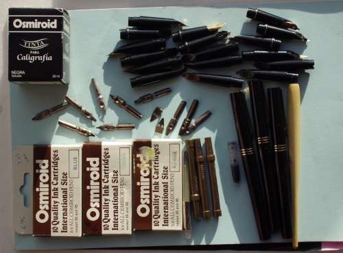 Fountain Pens Osmiroid Mixed lot + ink vintage