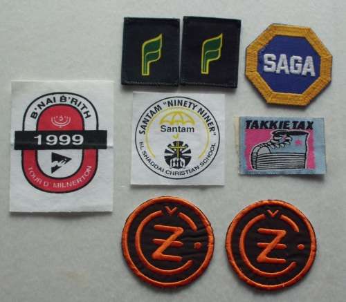 Badges cloth x 8 various unused