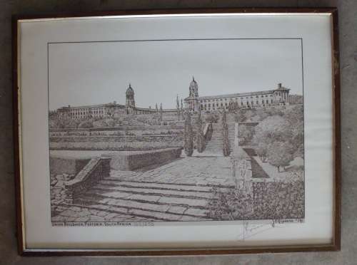 Print Limited No 163 - Union Buildings PTA - J.F.Gijsbers 1991 signed Rare