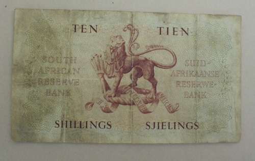 Banknote Ten Shillings 31/1/1957 De Kock used