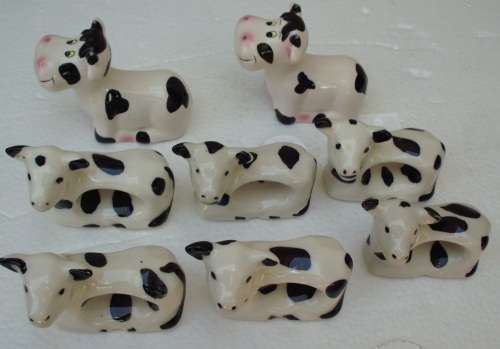 Cows - ornaments - set of 8