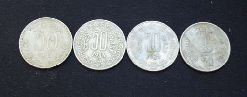 Coin - India 50 Paise x 4 various