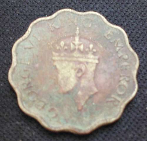 Coin - India 1 Anna 1942 Brass fine