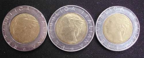 Coin - Italy Lire 500 x 3 - 1984/88/89