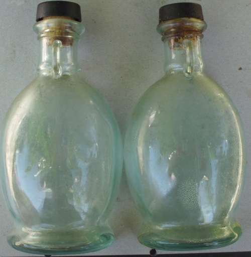 Glass Bottles x 2 Half - Vintage