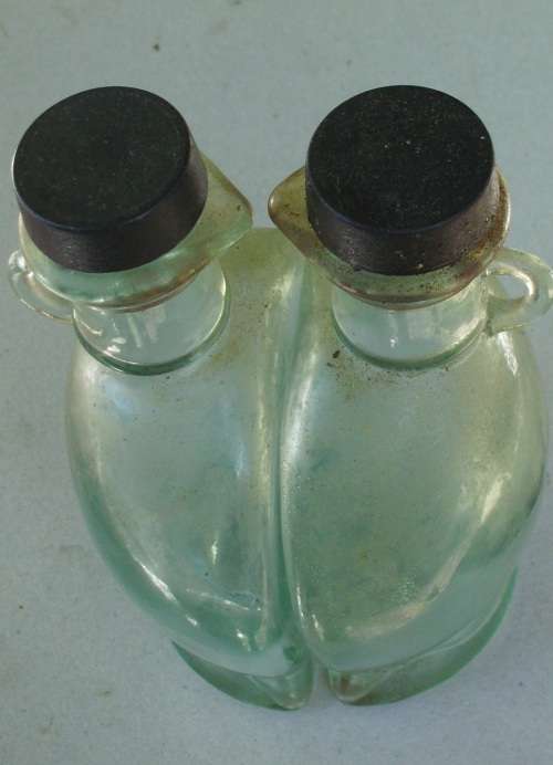 Glass Bottles x 2 Half - Vintage