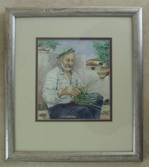 Painting - Chrysoula Argyros - Greek Man - watercolour