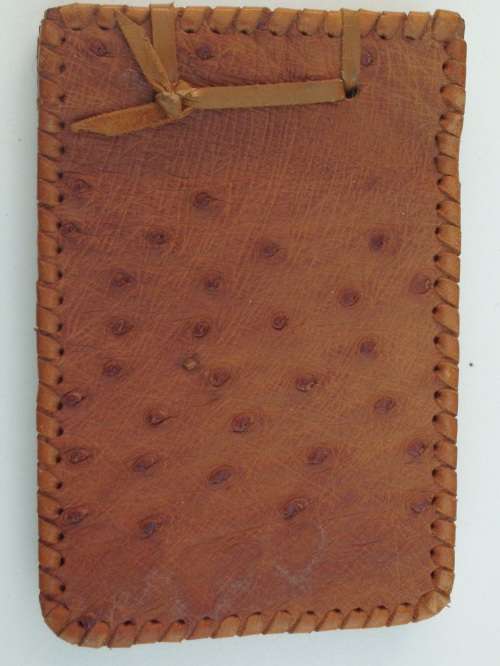 Genuine Ostrich Skin Notebook Vintage + Handmade Notebook - unused