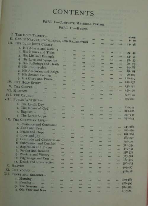 Bible - Church Praise - 1907 - Complete Metrical Psalms/Hymns